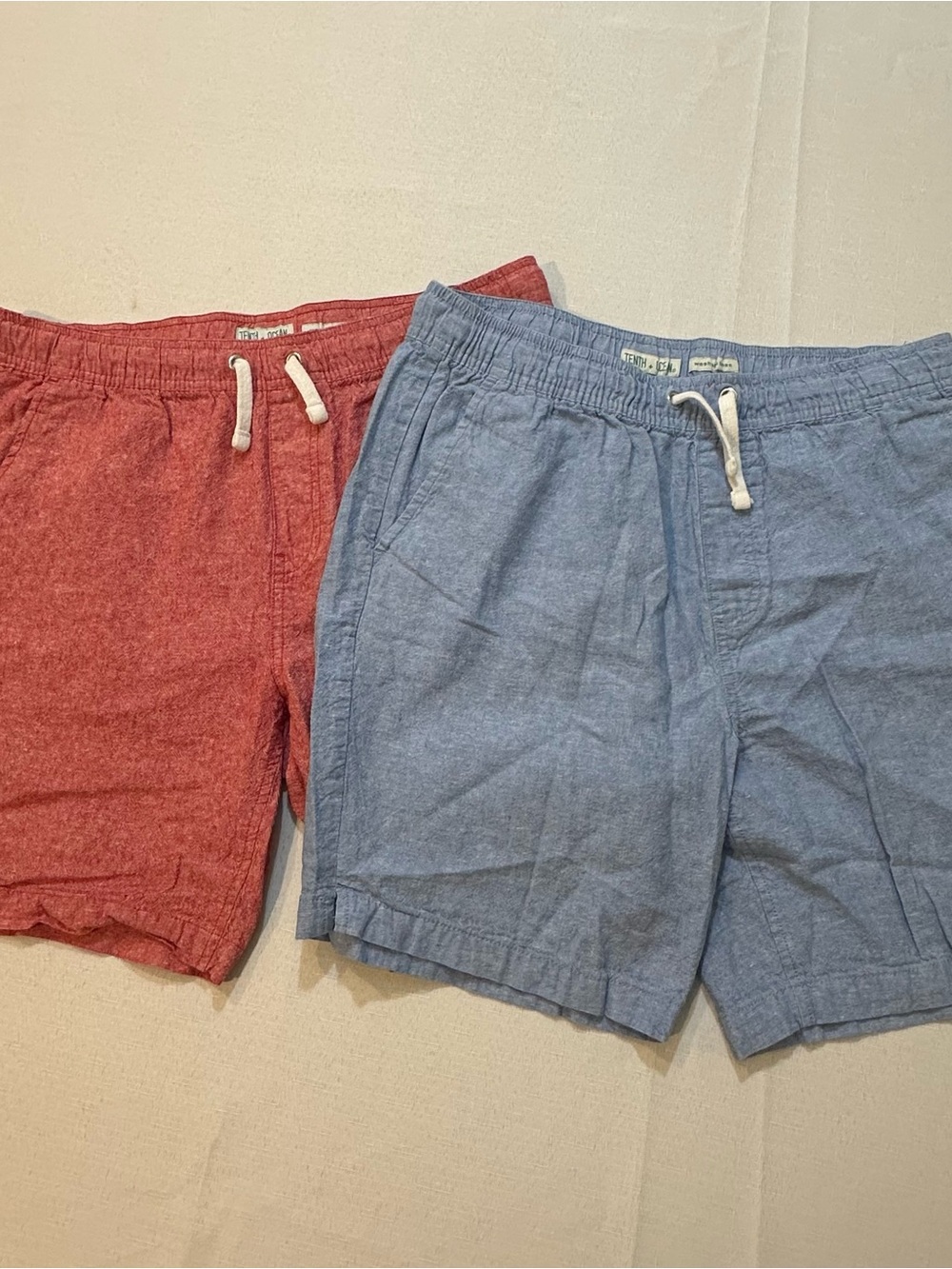Tenth + Ocean Linen Cotton Shorts Lot of 2 Men’s Medium Red & Blue